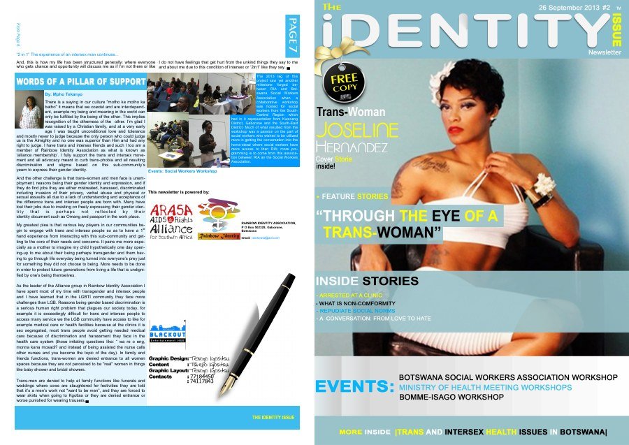 First page of RIA Newsletter 2013