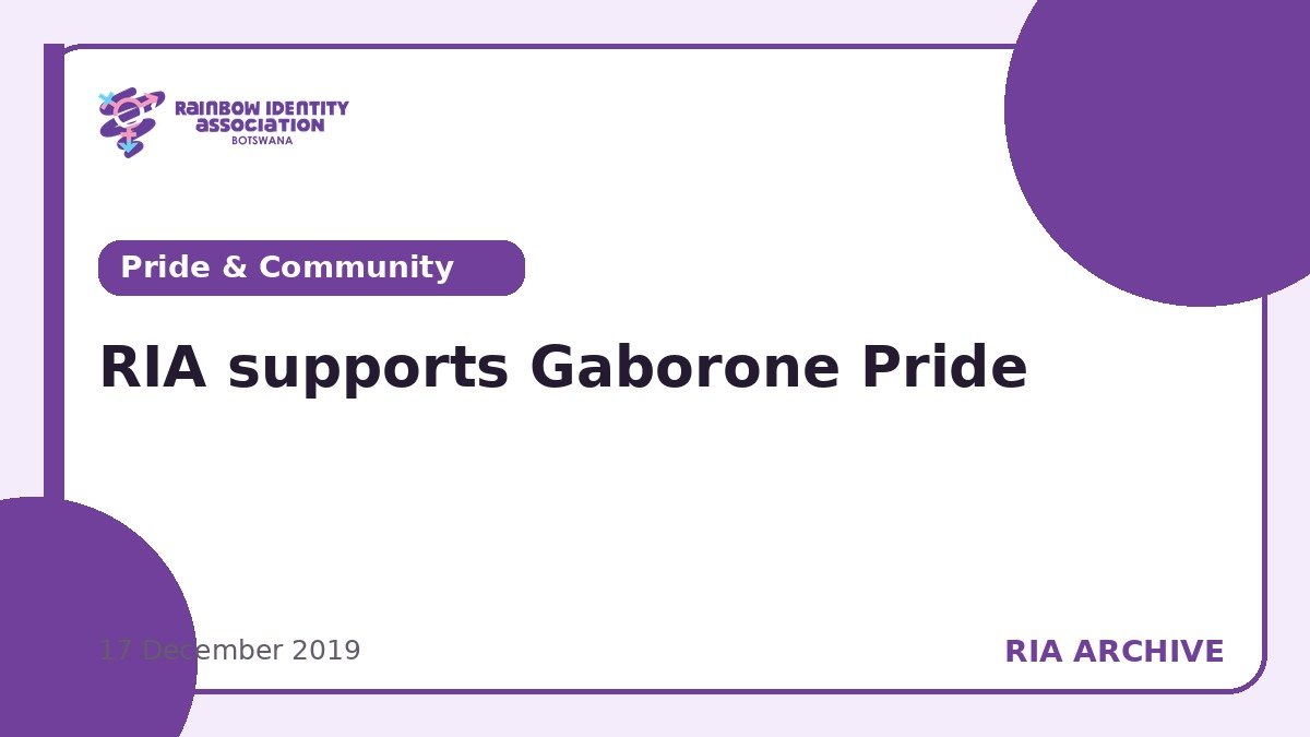 RIA supports Gaborone Pride
