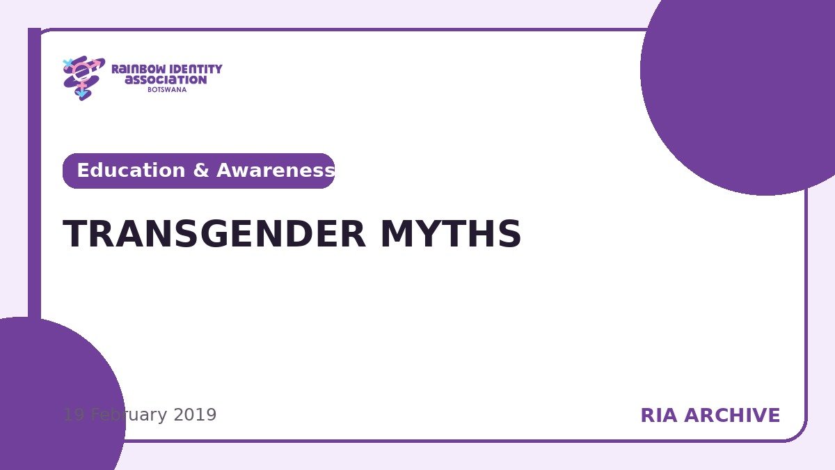 TRANSGENDER MYTHS